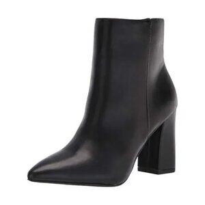 Madden Girl Comfort Flexx Pointed Toe Block Heel Zip-Up Booties Black 8.5